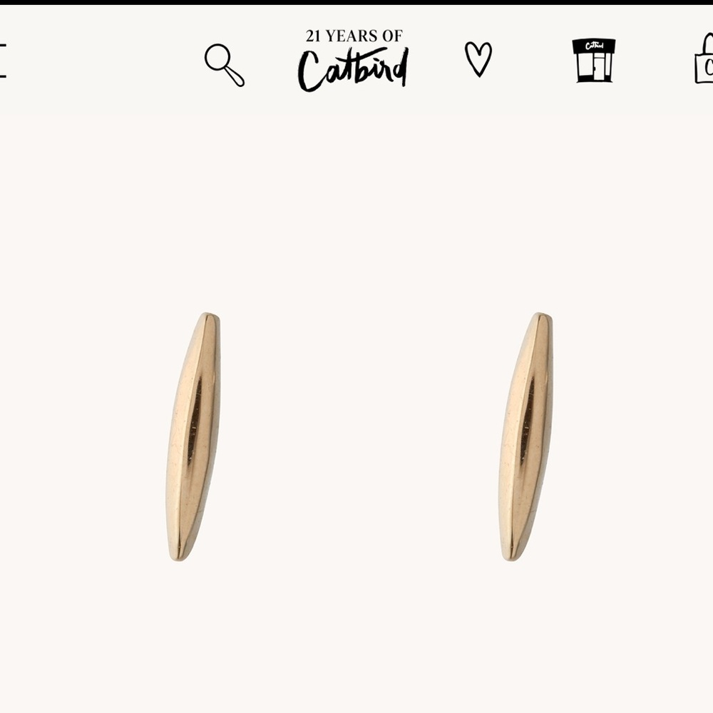 Catbird Gold Bar Earrings
